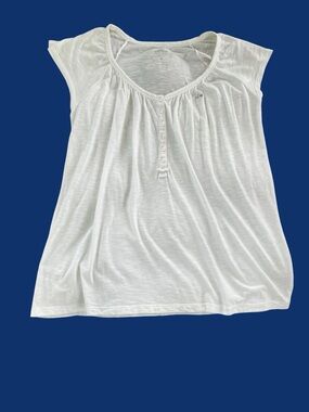 Lacoste White Henley Top Size 40